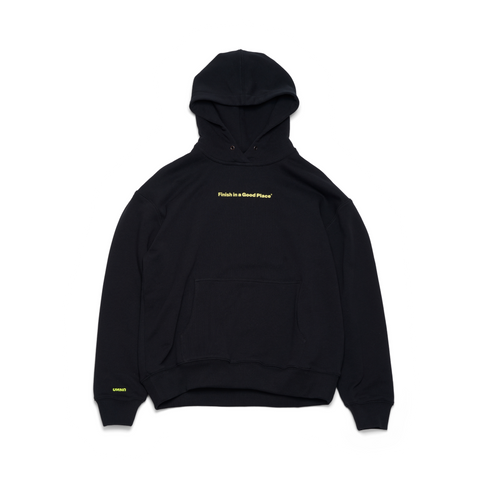 Slow Motion Hoodie - Slightly oversized, unisex hoodie in Black with a soft feel. Made in a GOTS Cotton / GRS Cotton blend.