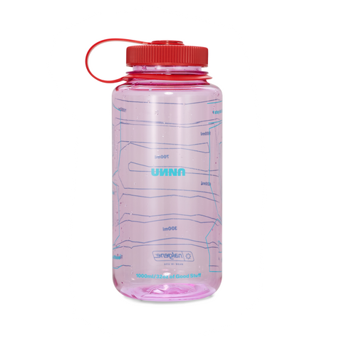 1 liter Nalgene bottle. Cosmo pink with dark red details